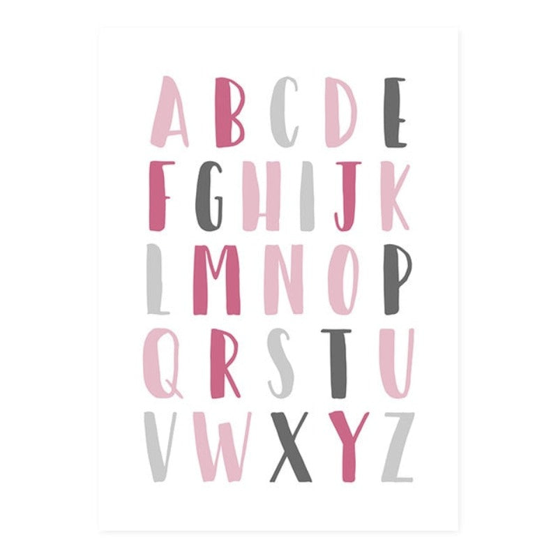 Modernes Regenbogen-Alphabet fürs Kinderzimmer – Leinwandbild
