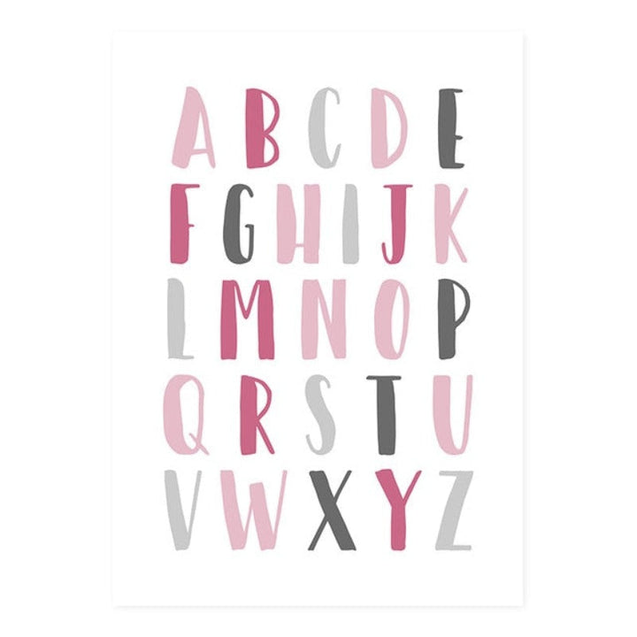 Modernes Regenbogen-Alphabet fürs Kinderzimmer – Leinwandbild