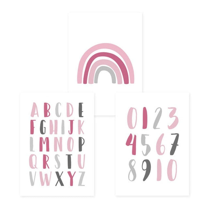 Modernes Regenbogen-Alphabet fürs Kinderzimmer – Leinwandbild