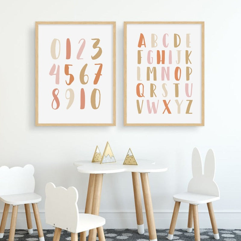 Modernes Regenbogen-Alphabet fürs Kinderzimmer – Leinwandbild