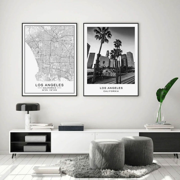 Los Angeles Stadtplan Modernes Gebäude Landschaft