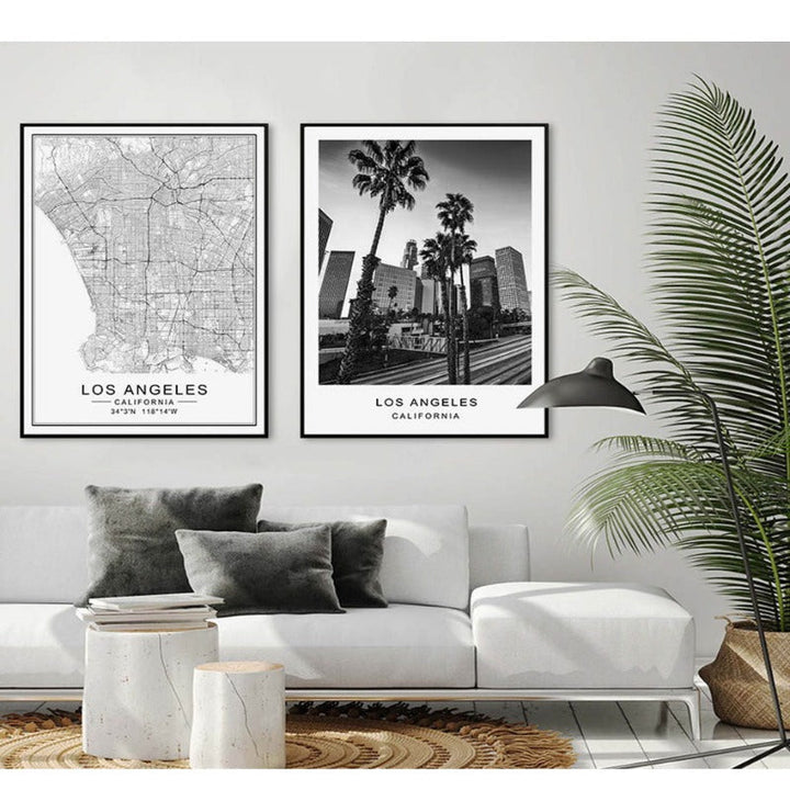 Los Angeles Stadtplan Modernes Gebäude Landschaft