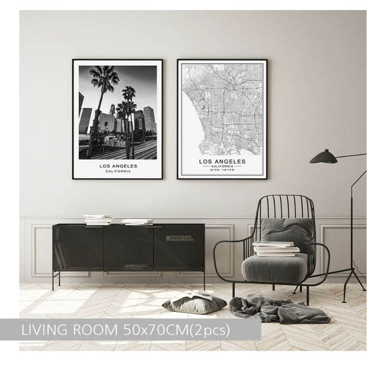 Los Angeles Stadtplan Modernes Gebäude Landschaft
