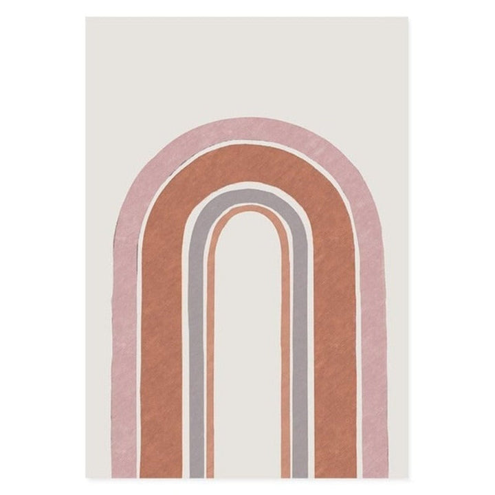 Mid-Century Modern Abstrakte Galerie Gebranntes Orange - Leinwand Wandkunst Gemälde