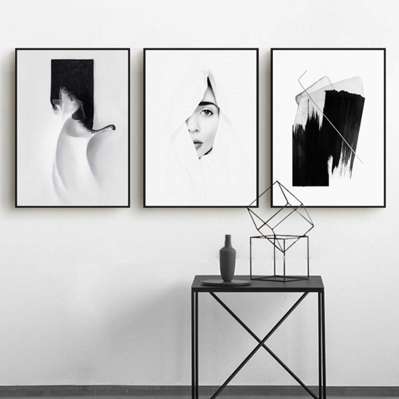 Schwarz Weiß Wandkunst - Leinwand Wandkunst Gemälde