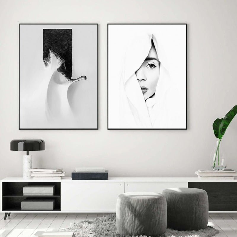 Schwarz Weiß Wandkunst - Leinwand Wandkunst Gemälde