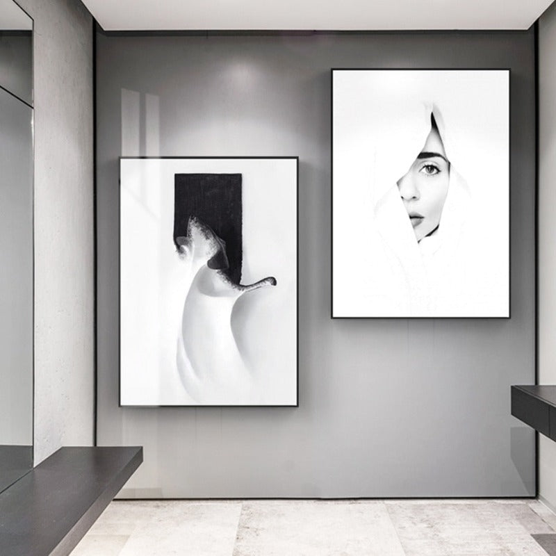 Schwarz Weiß Wandkunst - Leinwand Wandkunst Gemälde