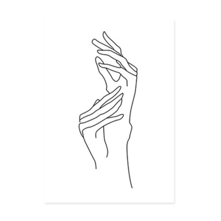 Hands Line Minimalistisch - Leinwand Wandkunst Malerei