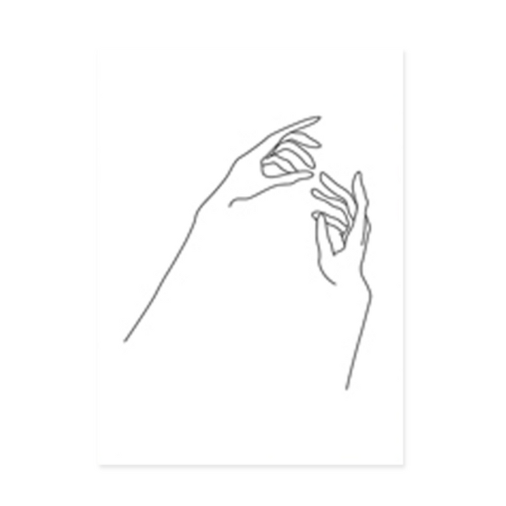 Hands Line Minimalistisch - Leinwand Wandkunst Malerei