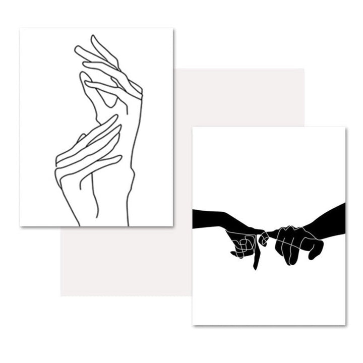 Hands Line Minimalistisch - Leinwand Wandkunst Malerei