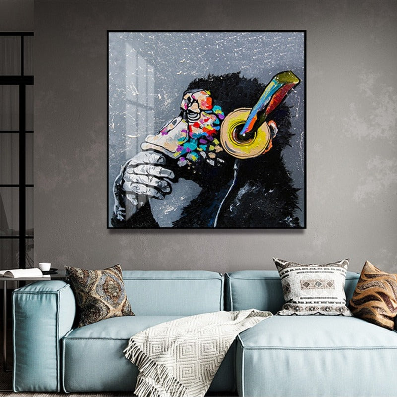 Denkender Affe – Leinwandbild