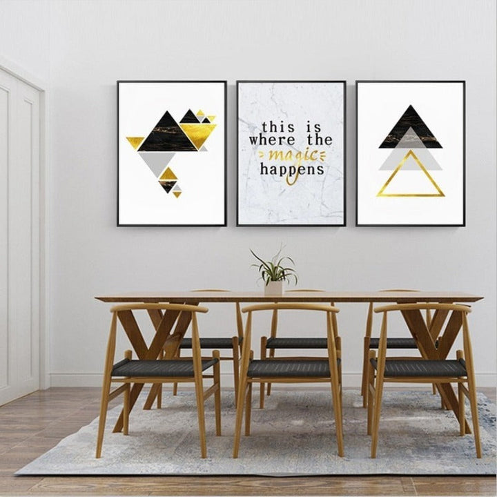Moderne abstrakte geometrische Dreiecke - Leinwandbild
