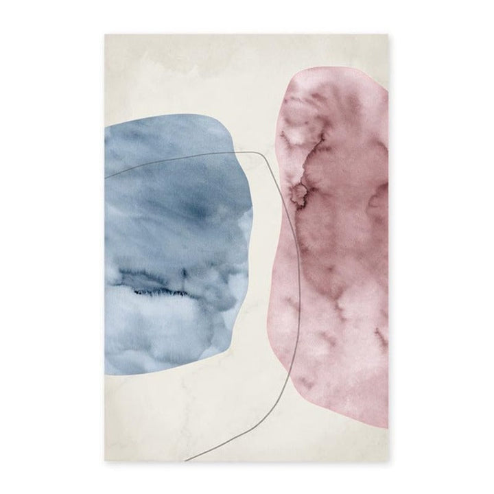 Abstract Pink Blue Marble Grain Background Poster Drucken - Leinwand Wandkunst Malerei
