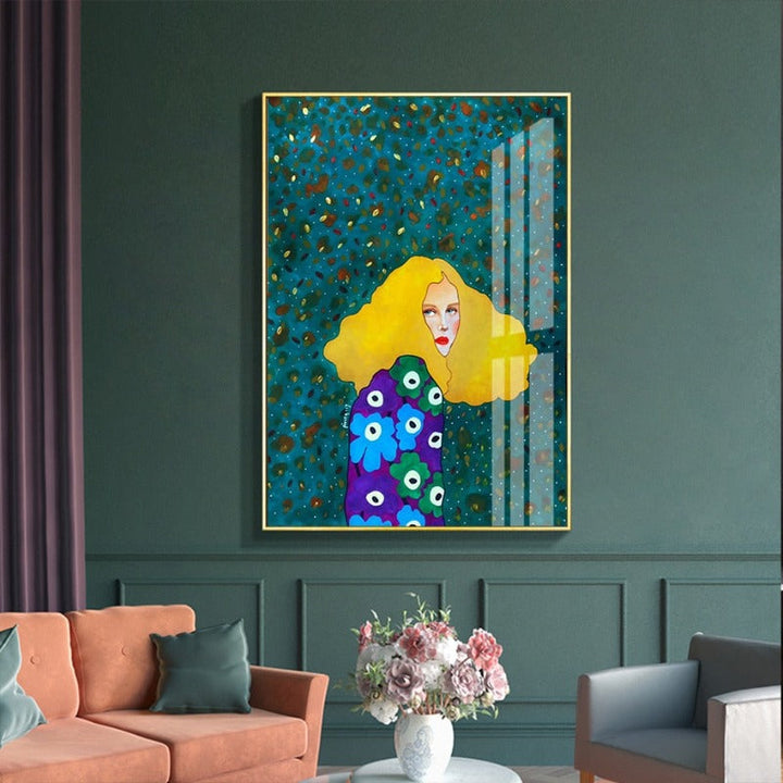 Fashion Flower Girl - Leinwand Wandkunst Malerei