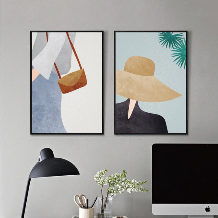 Moderne Trendy Figuren Poster - Leinwand Wandkunst Malerei