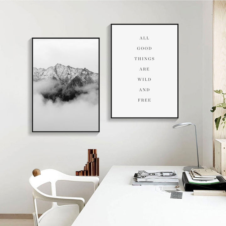 Foggy Sky Lake Lion - Leinwand Wandkunst Malerei