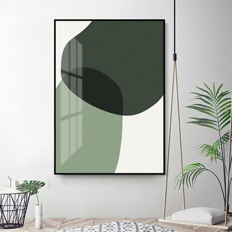 Geometrisches Grünes Farbblock - Canvas Wandkunstmalerei
