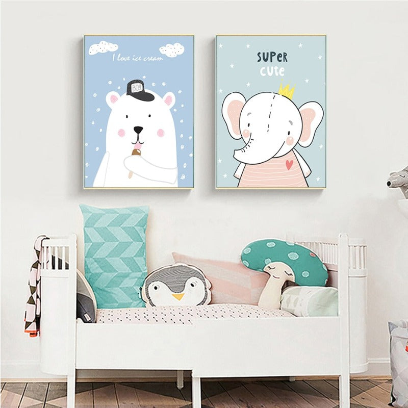 Baby Dschungel-Safari - Leinwand Wandkunst Malerei