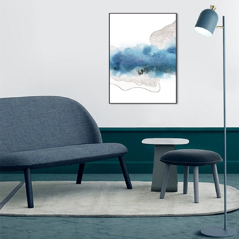 Blaue Moderne Kunst - Leinwand Wandkunst Gemälde