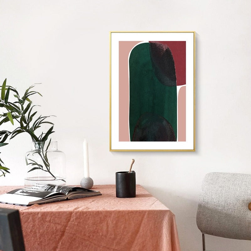 Blaue Kunst abstrakt geometrisch trendy - Leinwand Wandkunst Gemälde
