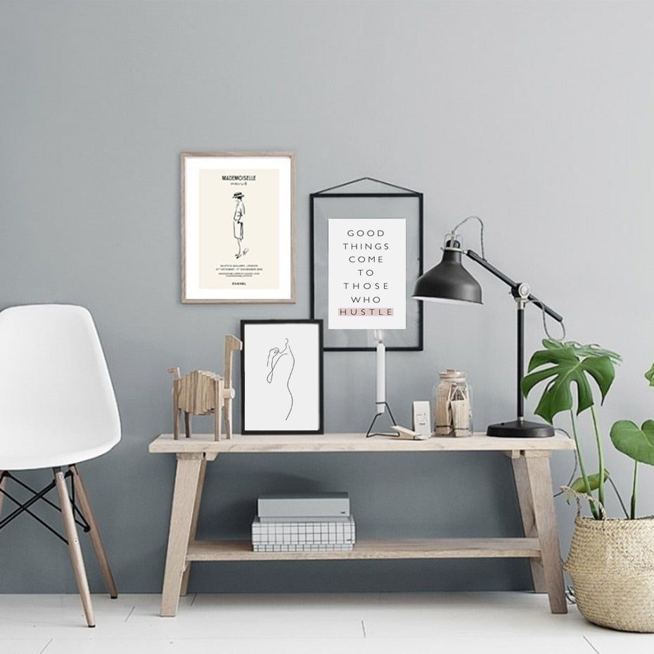 Skandinavische Poster, Rosenmotive, Lebenszitat, minimalistisch – Leinwandbild