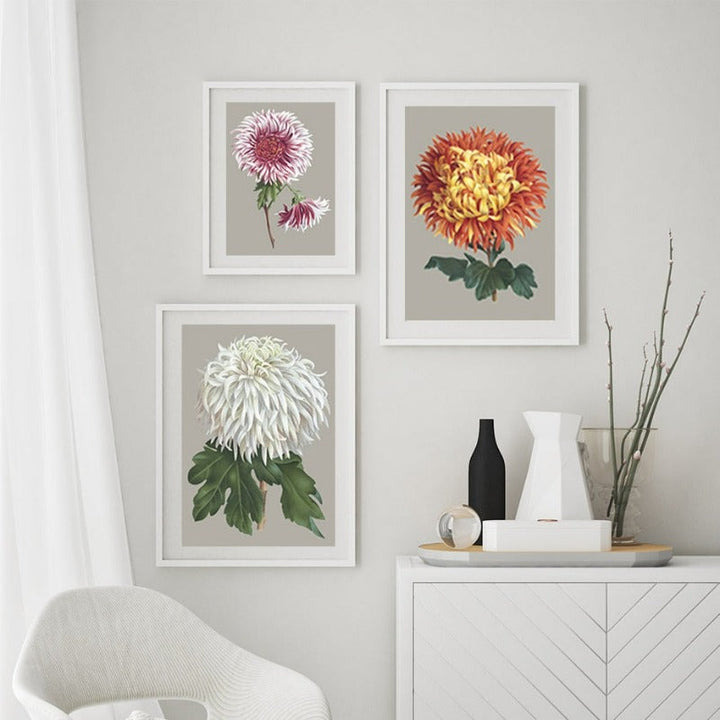 Schönes Chrysanthemen-Blumenbild – Leinwandbild