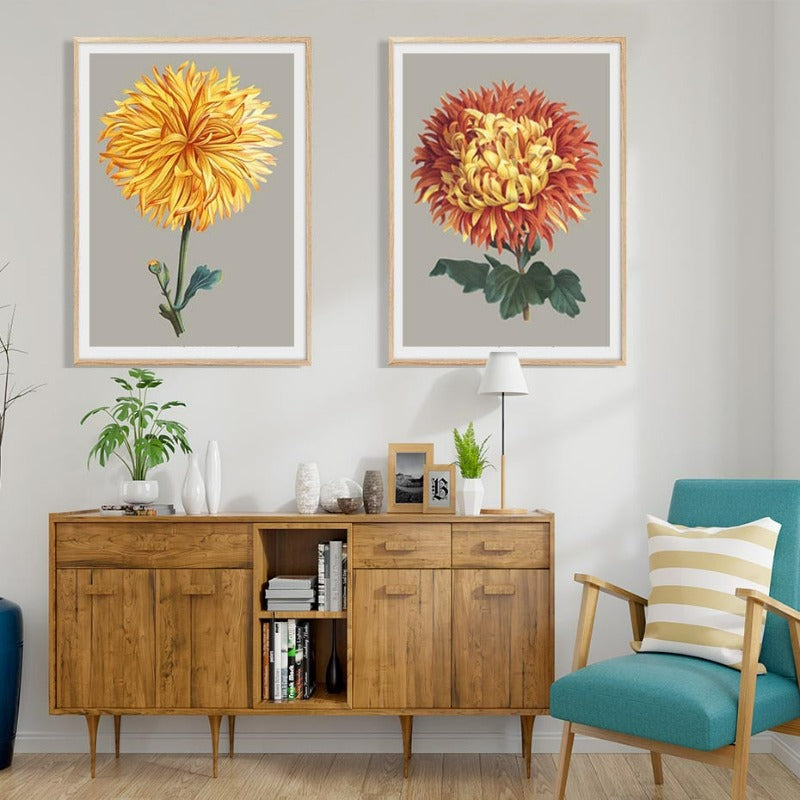 Schönes Chrysanthemen-Blumenbild – Leinwandbild