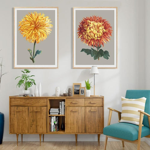 Schönes Chrysanthemen-Blumenbild – Leinwandbild