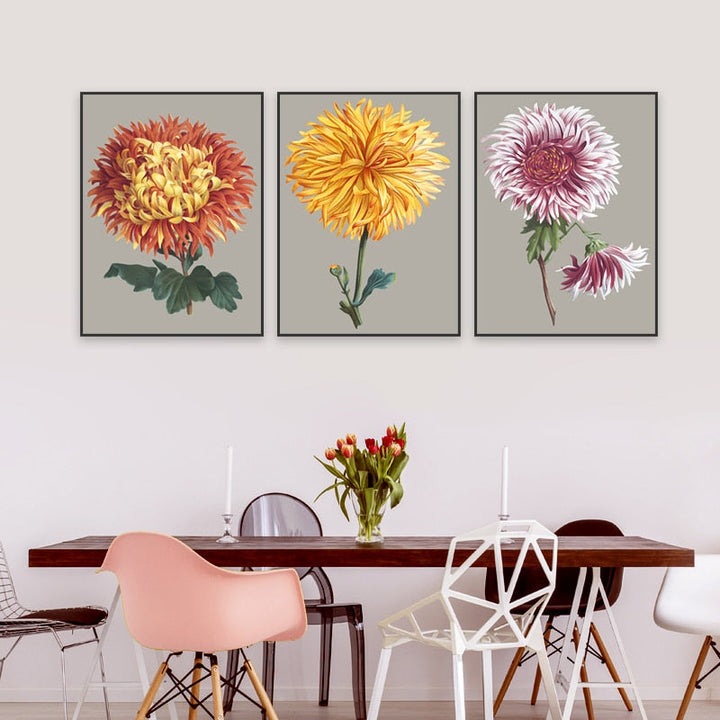 Schönes Chrysanthemen-Blumenbild – Leinwandbild