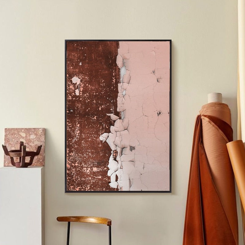 Abstract Rostige Pink Drucke - Leinwand Wandkunst Gemälde