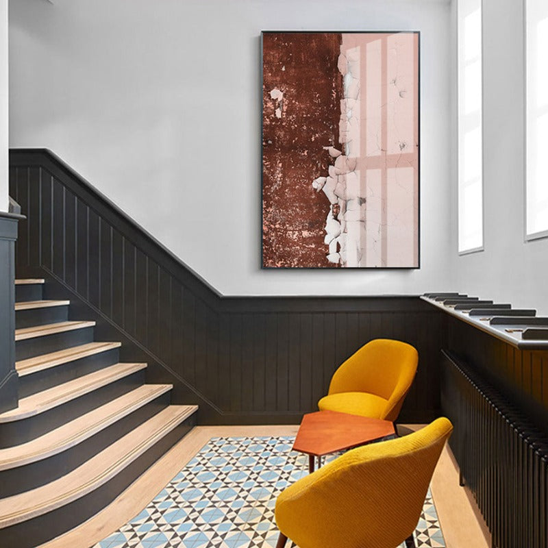 Abstract Rostige Pink Drucke - Leinwand Wandkunst Gemälde