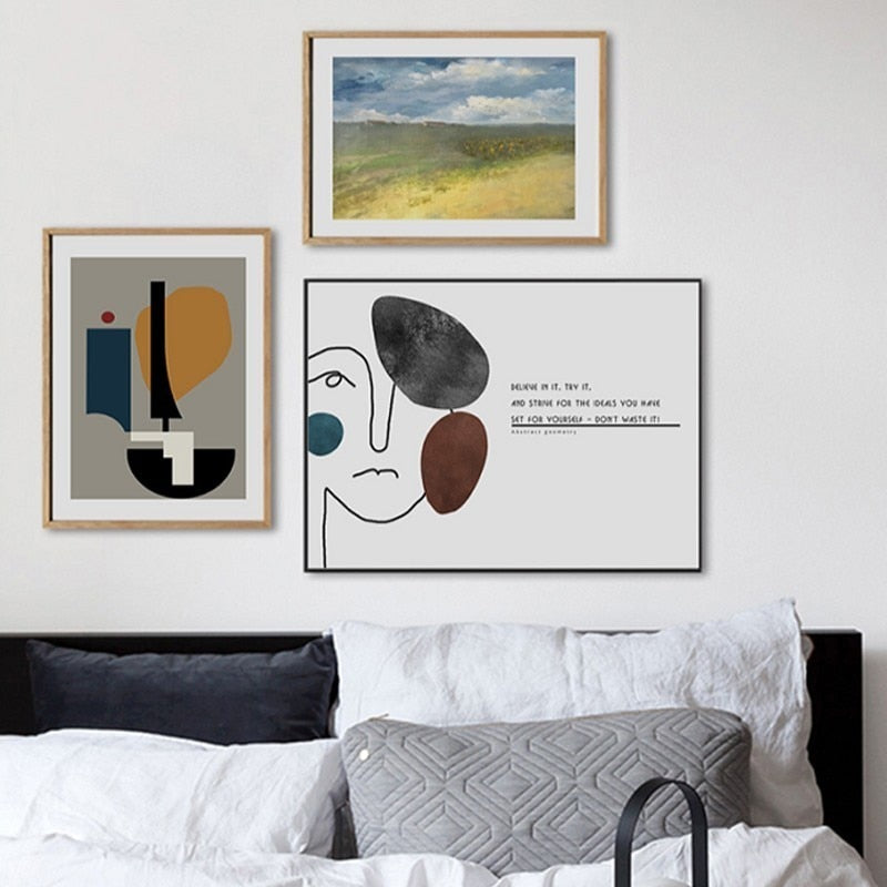 Geometrische Vintage-Figur – Leinwandbild