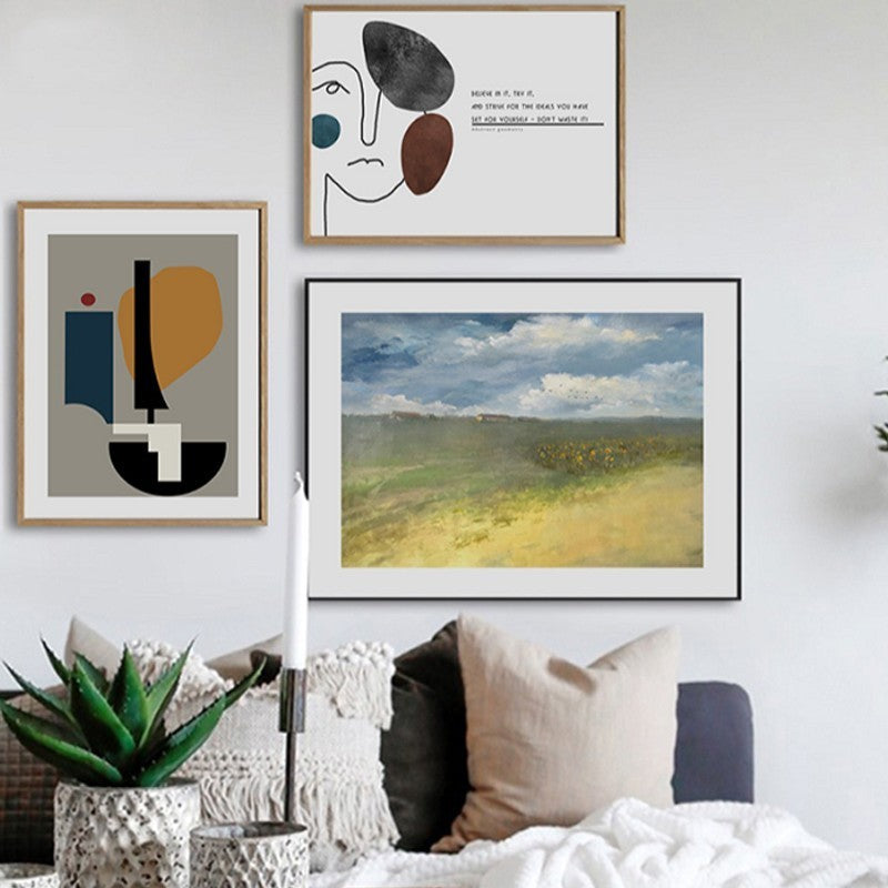 Geometrische Vintage-Figur – Leinwandbild