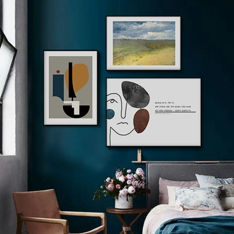 Geometrische Vintage-Figur – Leinwandbild