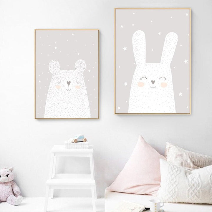 Dreaming Bunny - Leinwand Wandkunst Malerei