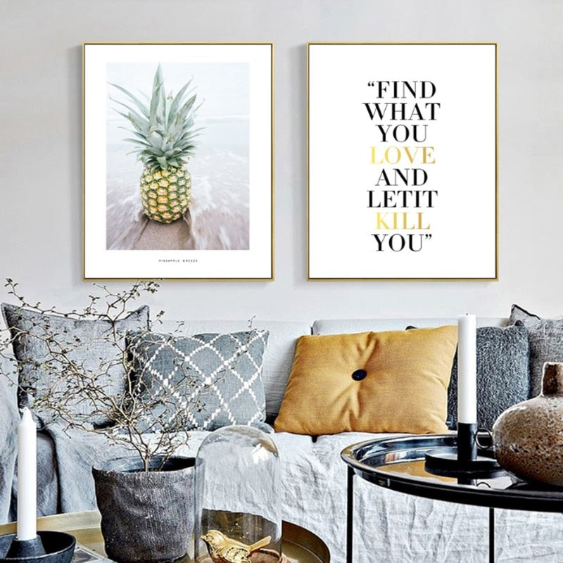 Pineapple Seascape - Leinwand Wandkunst Gemälde