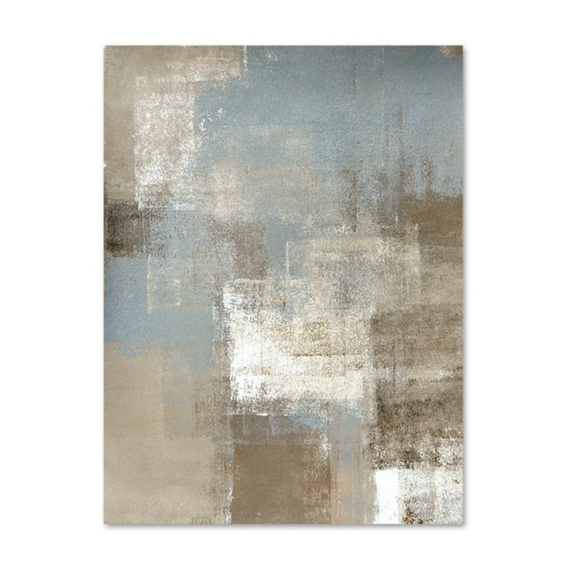Abstraktes Leinwandbild im Vintage-Stil in Grau und Beige