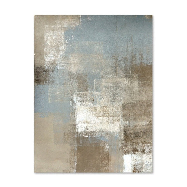Abstraktes Leinwandbild im Vintage-Stil in Grau und Beige