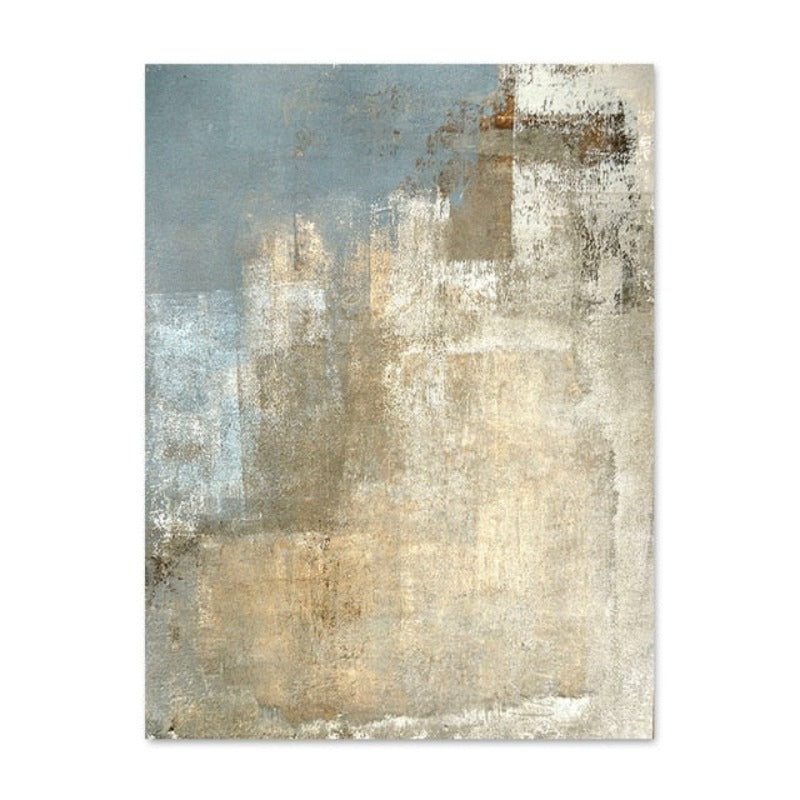 Abstraktes Leinwandbild im Vintage-Stil in Grau und Beige