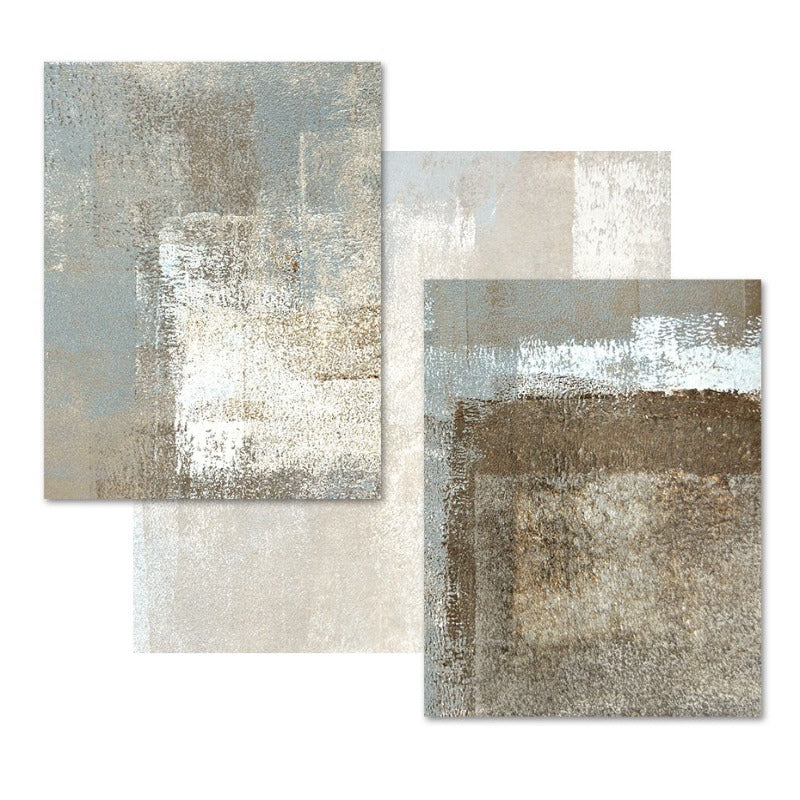 Abstraktes Leinwandbild im Vintage-Stil in Grau und Beige