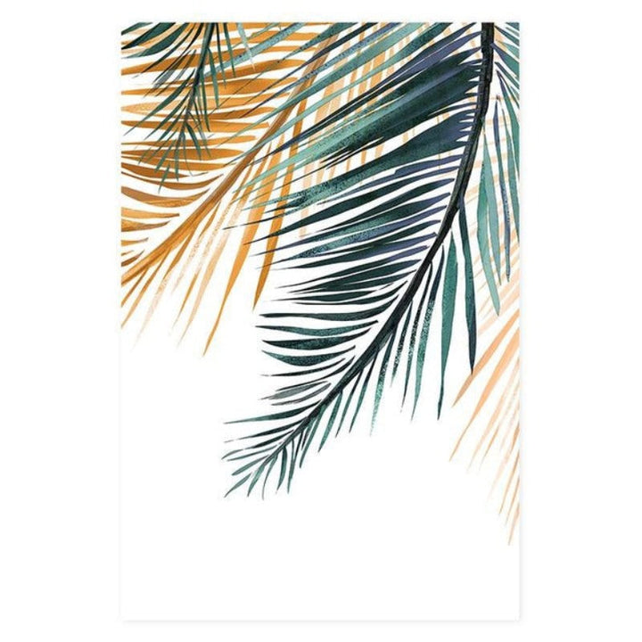 Modern tropische Pflanzen Blätter Druck Poster - Leinwand Wandkunst Malerei