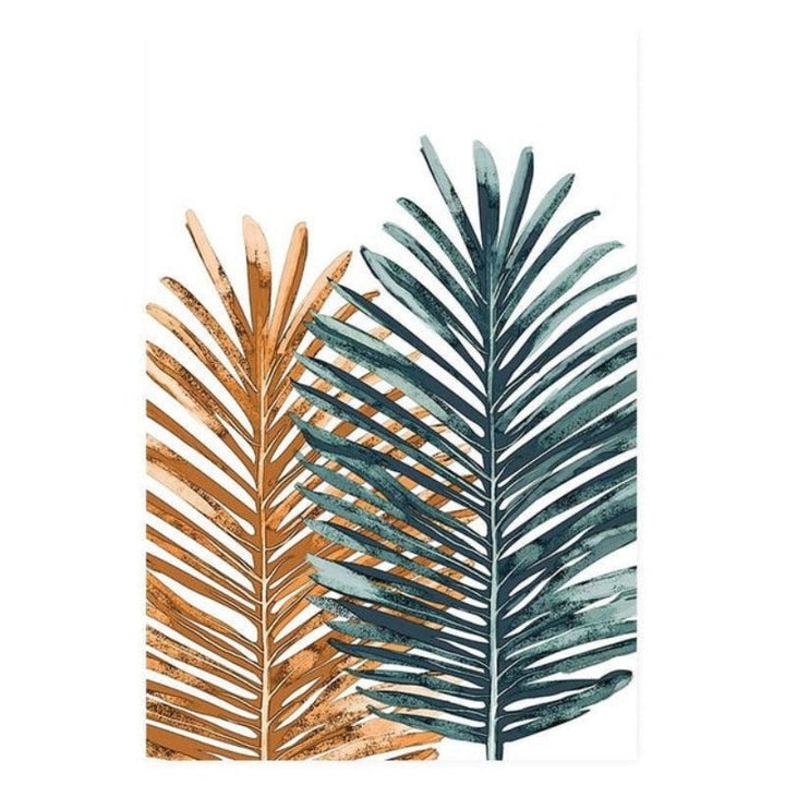 Modern tropische Pflanzen Blätter Druck Poster - Leinwand Wandkunst Malerei