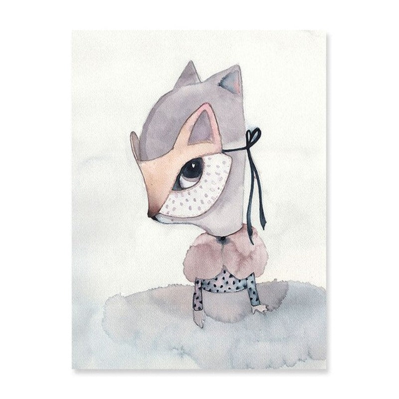 Aquarell-Cartoon – Leinwandbild