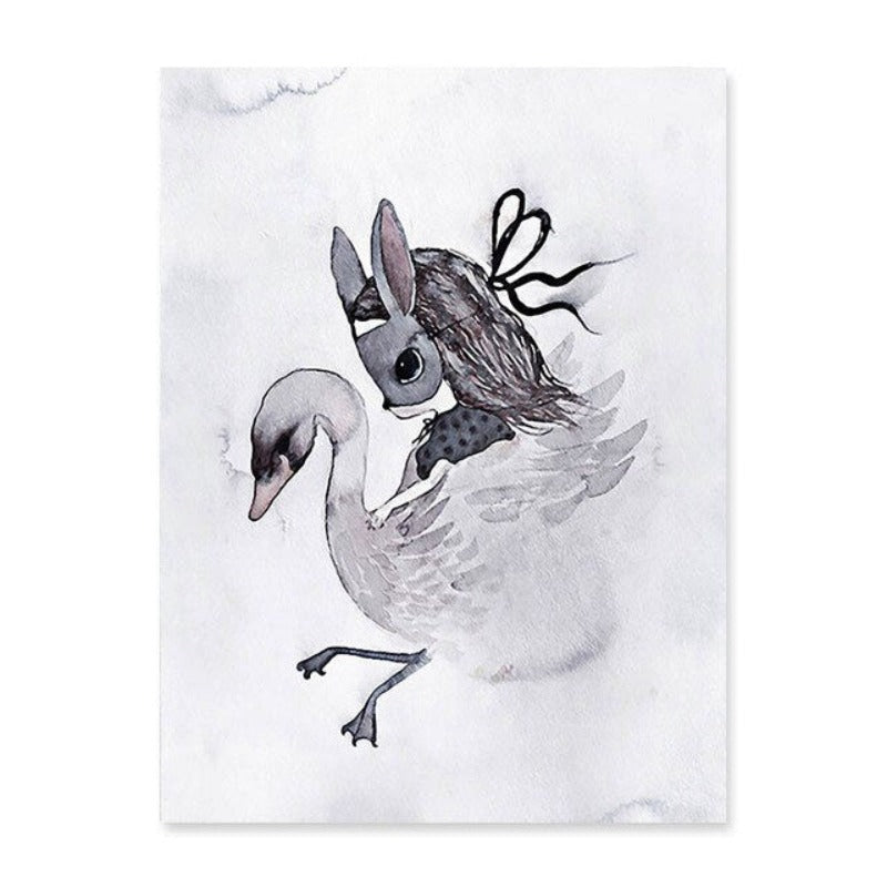 Aquarell-Cartoon – Leinwandbild