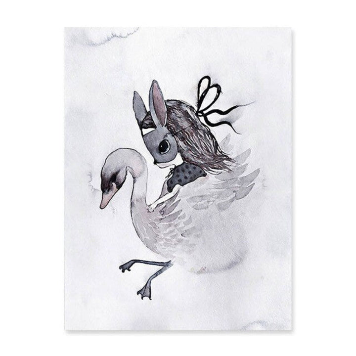Aquarell-Cartoon – Leinwandbild