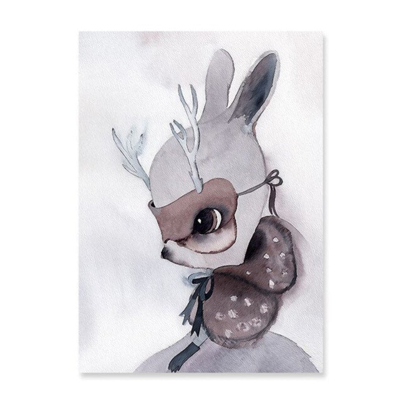 Aquarell-Cartoon – Leinwandbild