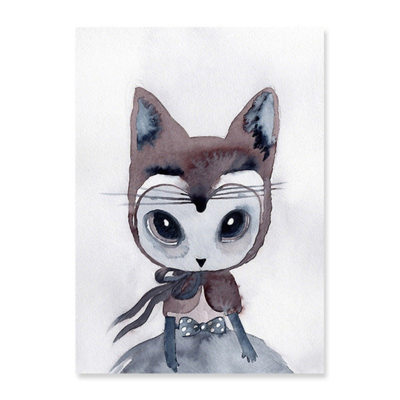 Aquarell-Cartoon – Leinwandbild