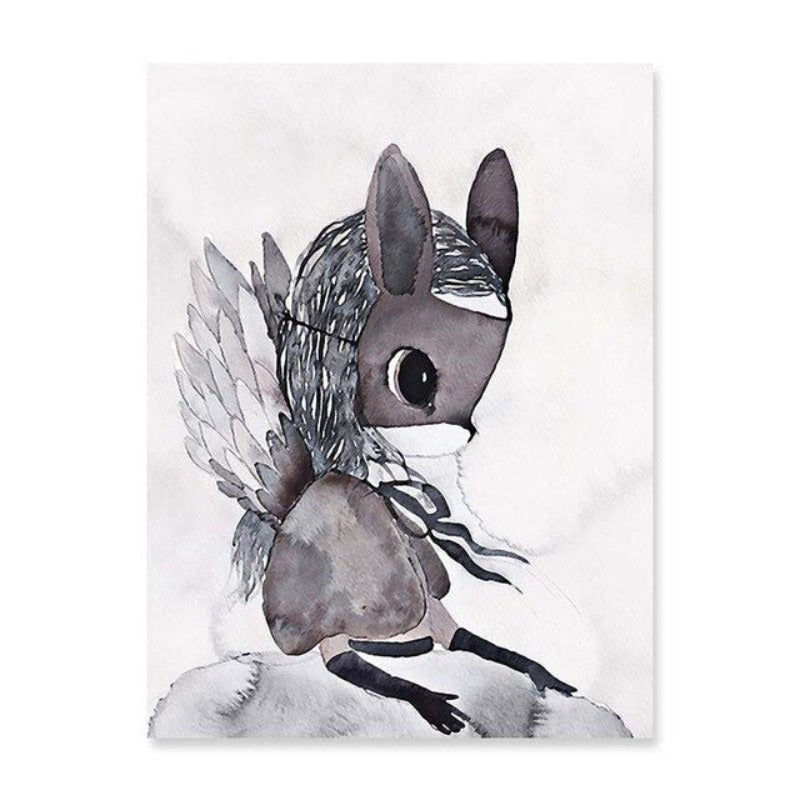 Aquarell-Cartoon – Leinwandbild