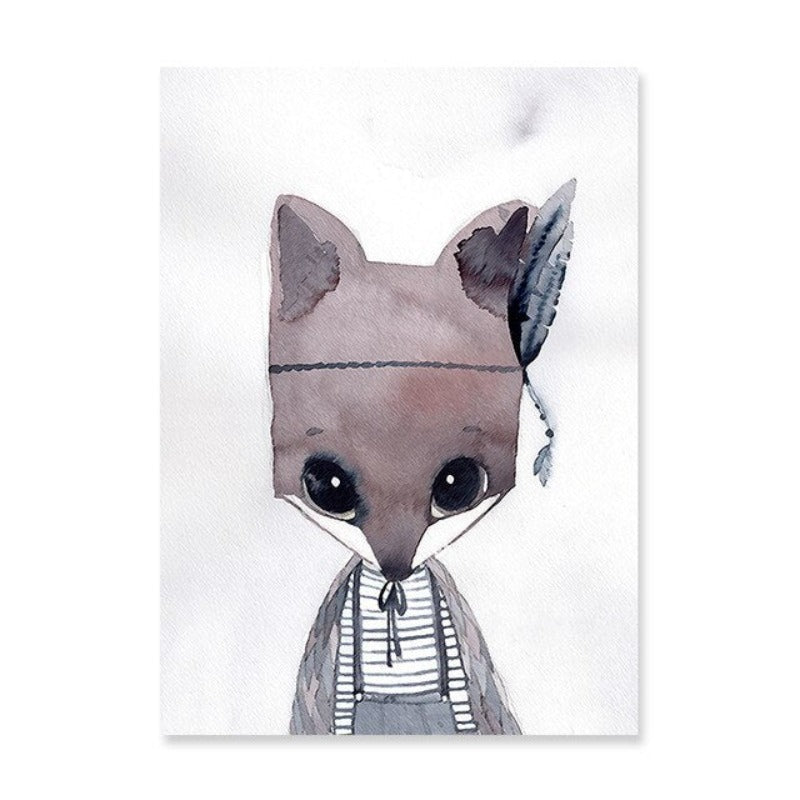 Aquarell-Cartoon – Leinwandbild