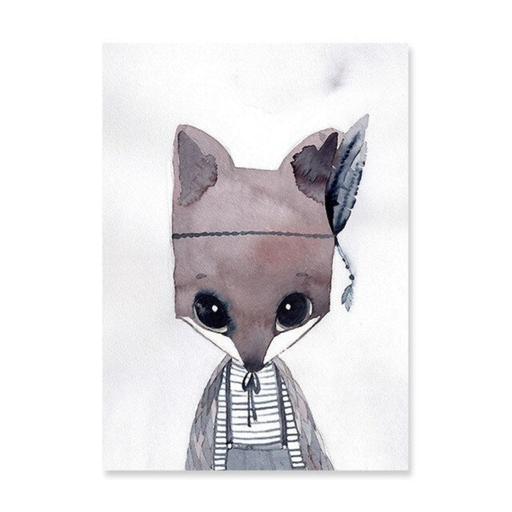Aquarell-Cartoon – Leinwandbild